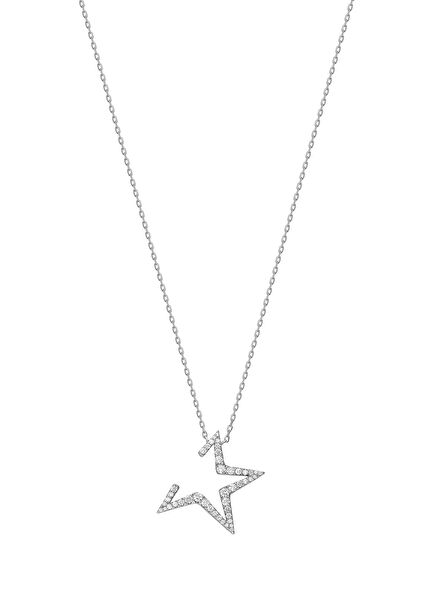 Courage Star Silver 18K White Gold Plated Women's Necklace