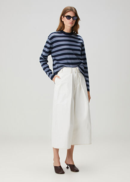 White Wide Leg Crop Pants