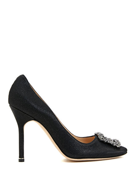 Black Stone Buckle Stiletto