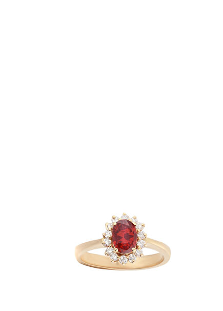 Rubies Pırlantalı Kadın Altın Yüzük