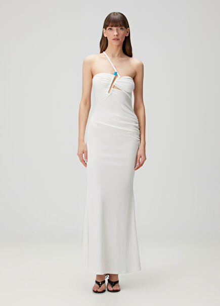 White One-Shoulder Maxi Dress