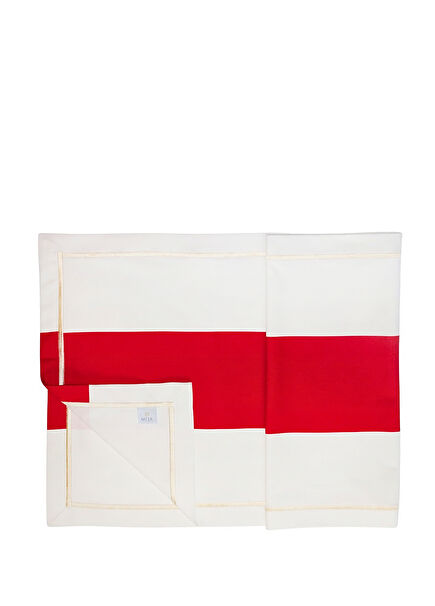 Gloria Red Off-White Cotton Runner 50x160 cm