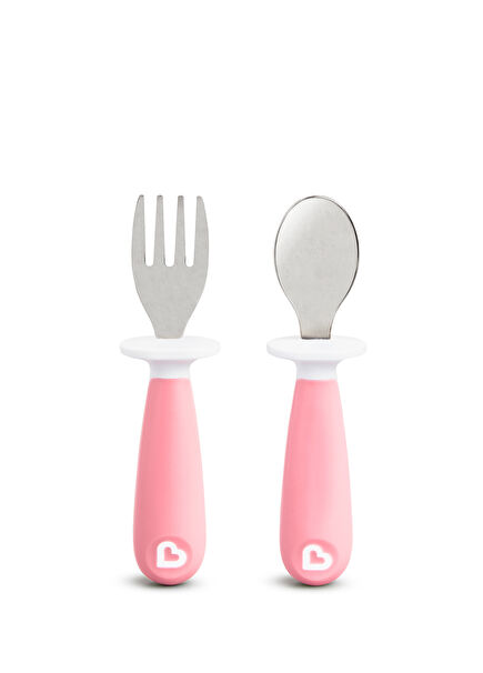 Pink Children's Fork and Spoon Set