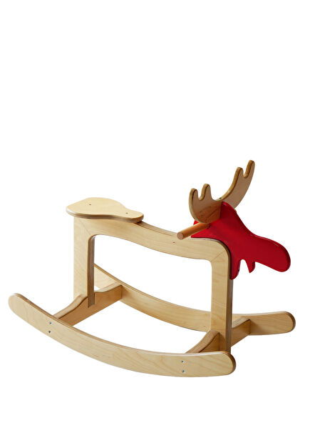 Red Rocking Deer Wooden Toy