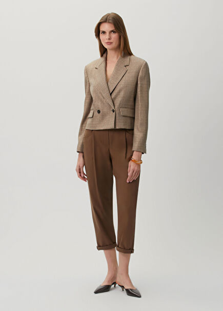 Brown Pleated Pants