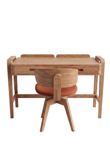 Meşe Rengi Demce Masa + Fila Wood Sandalye Çalışma Seti