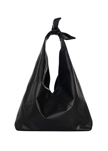 Ritz Siyah Deri Maxi Kadın Omuz Çantası