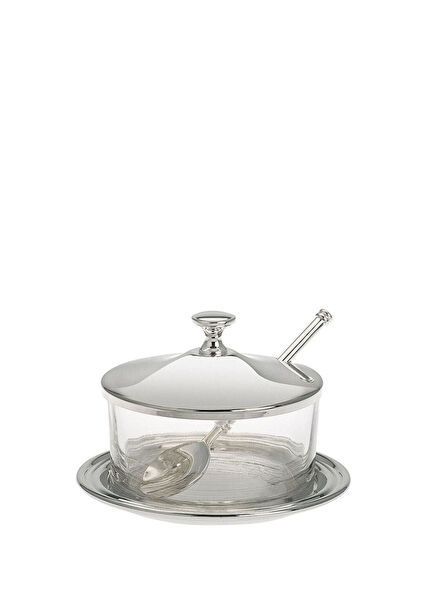 Honey and Jam Jar with Silver Spoon 6 cm