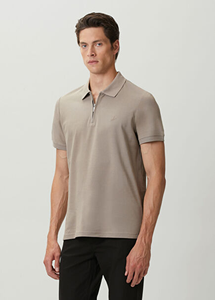 Mink Polo Zippered T-Shirt