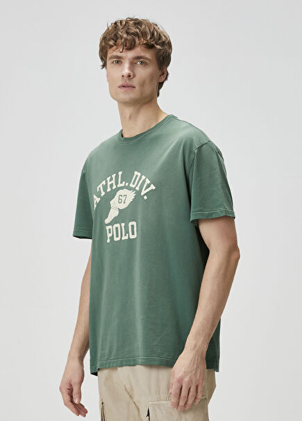 Green Logo Printed T-Shirt