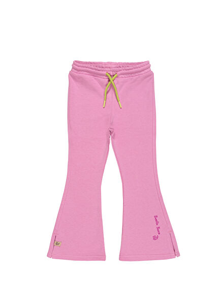 Be Bold Pink Flared Joggers Lime Cord Girls' Sweatpants