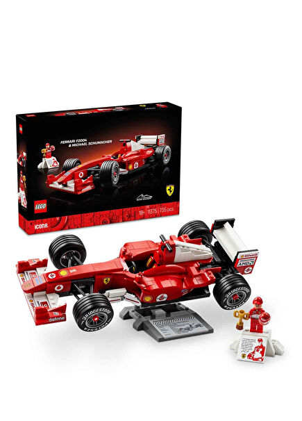 Icons Ferrari F2004 ve Michael Schumacher 735 Parça 18+ Yaş  F1 Yarış Arabası Modeli Yapı Oyuncağı 11375