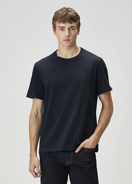 Lacivert Logo Detaylı T-shirt