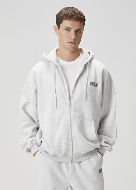 Gri Kapüşonlu Sweatshirt