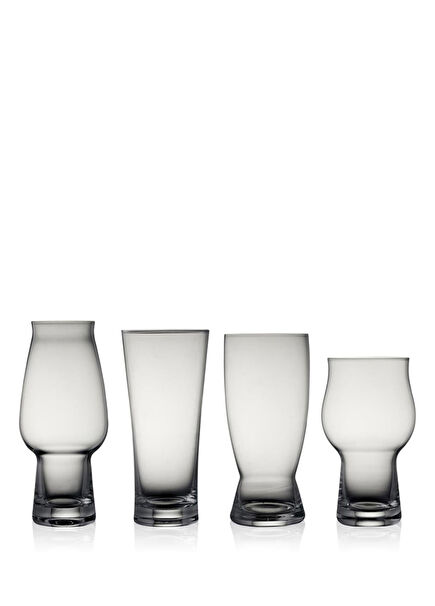 Kristal Cam 4'lü Bira Bardağı Seti
