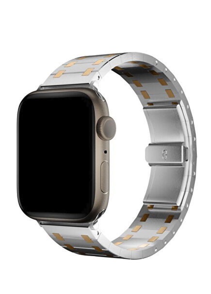 Apple Watch Compatible Royal Edition Roz Steel Unisex Smart Watch Band