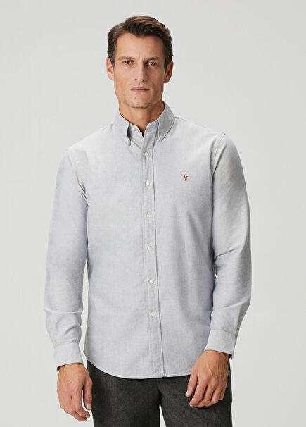 Koyu Gri Classic Oxford Gömlek