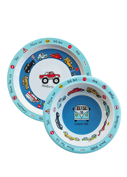 Cars Arabalar Desenli Melamin Çocuk Mama Tabağı ve Mama Kasesi