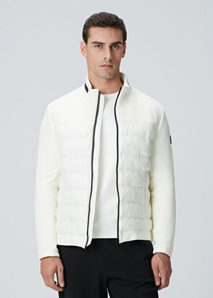 Kırık Beyaz Scuba Garnili Kapitone Mont