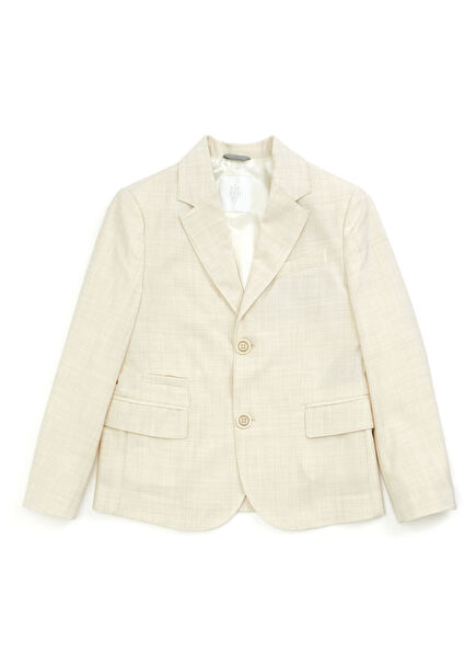 Beige Boys Wool Jacket