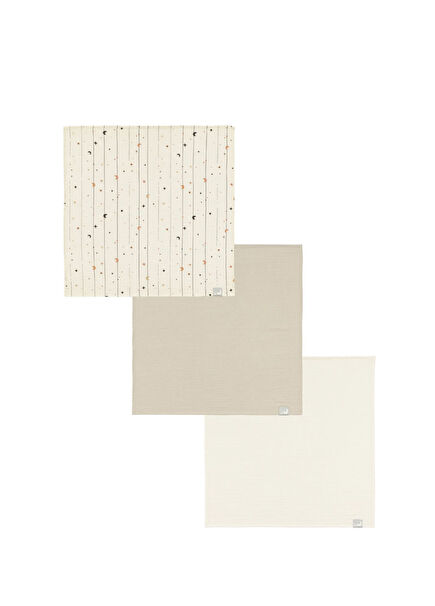 Moonloops x Duckyboo Basics 3'lü Bebek Müslin Örtü Seti