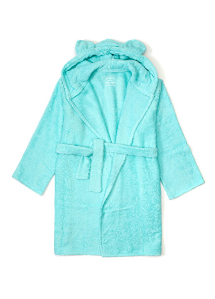 Açık Mavi Kız Çocuk Bornoz