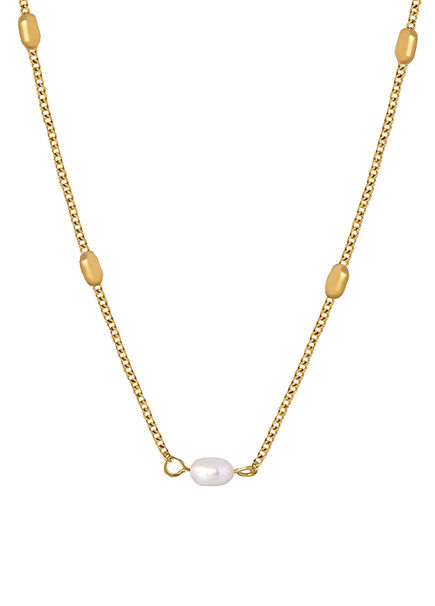 Rusa Gold Plated Women's Pearl Necklace