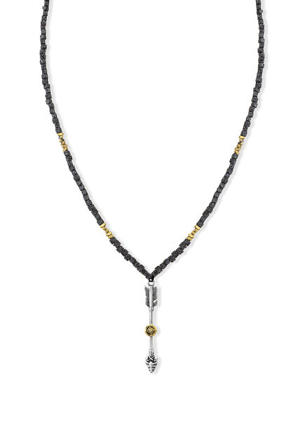 Warrior Natural Stone 925 Sterling Silver Men's Necklace