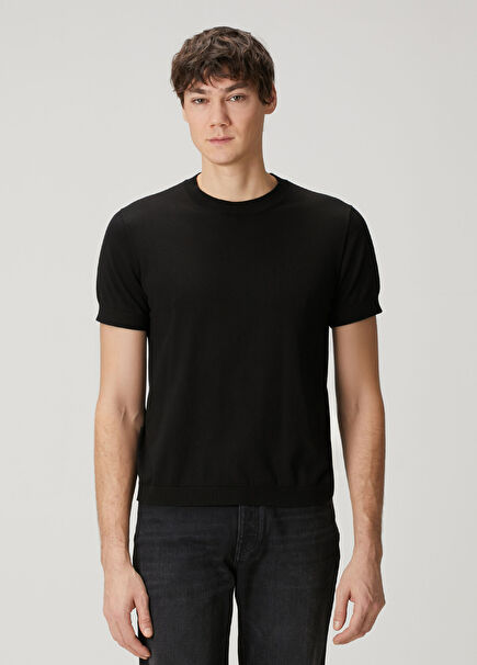 Black Short Sleeve Sweater