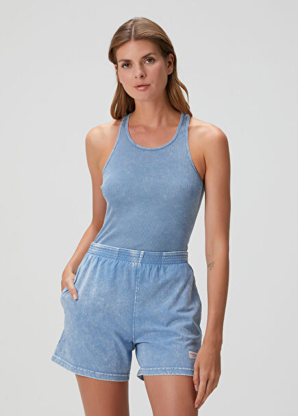 Mavi Logo Patchli Atlet