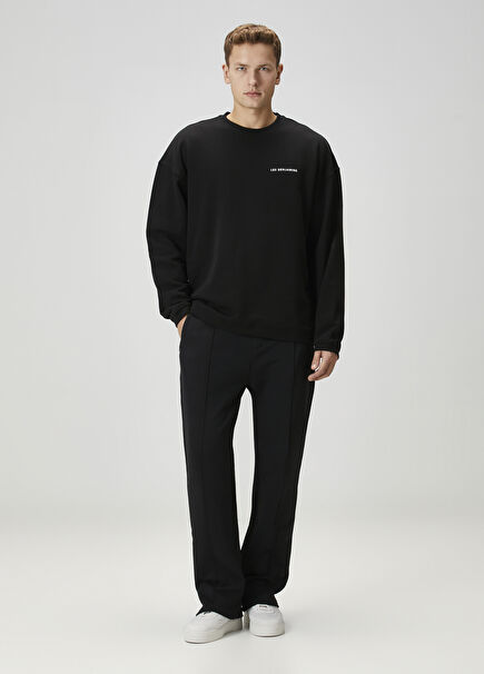 Siyah Nervürlü Eşofman Altı