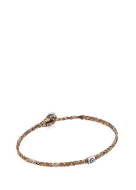 Life White Knit Textured Men's Silver Bracelet