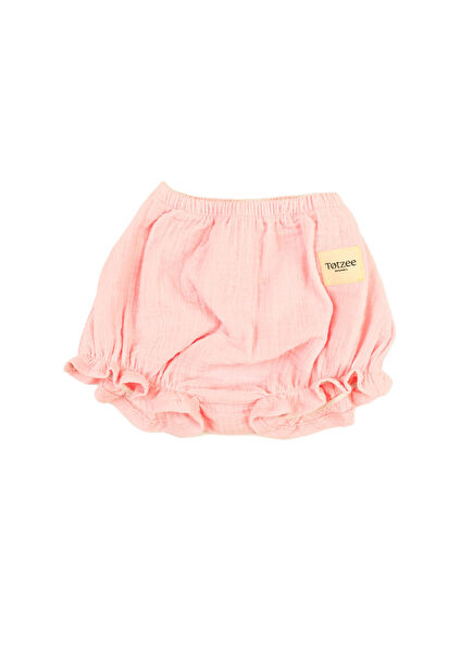 Pink Muslin Ruffled Baby Girl Shorts