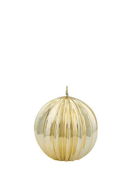Metalik Altın Top Mum 12 cm