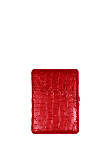 Cosmos Croco Red 9-Pack Leather Long Cigarette Case