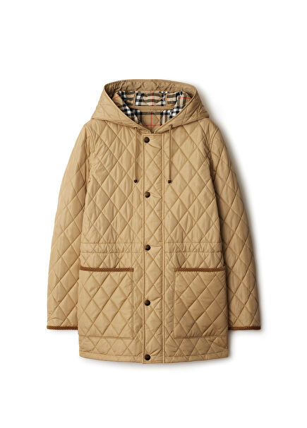 Tal Quilted Beige Nylon Women's Coat