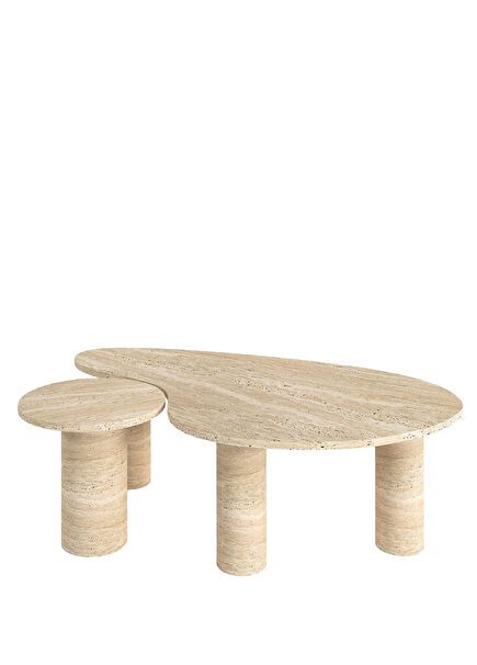 Radiance Travertine Beige Coffee Table