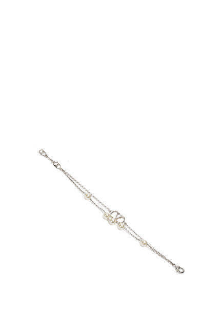 Stone Logo Detail And Pearls Women's Bracelet
