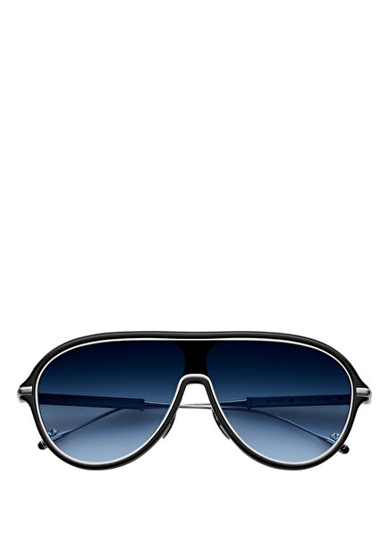 N23 Siyah Gümüş Lacivert Unisex Güneş Gözlüğü