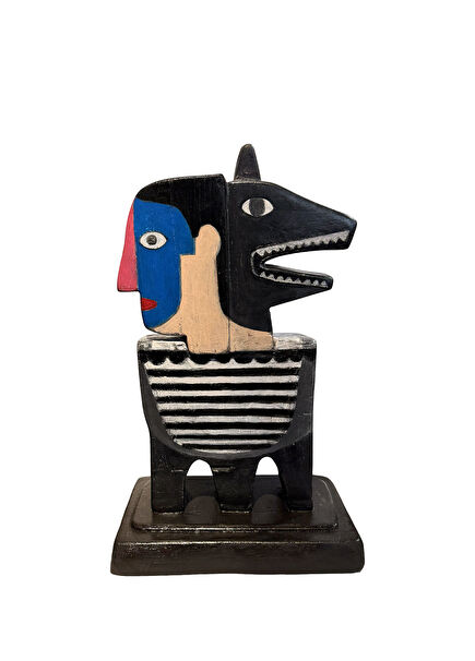 Tarkan Güveli Akrilik Boyalı Ahşap Metal Heykel