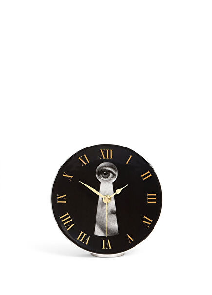 Serratu Black Table Clock