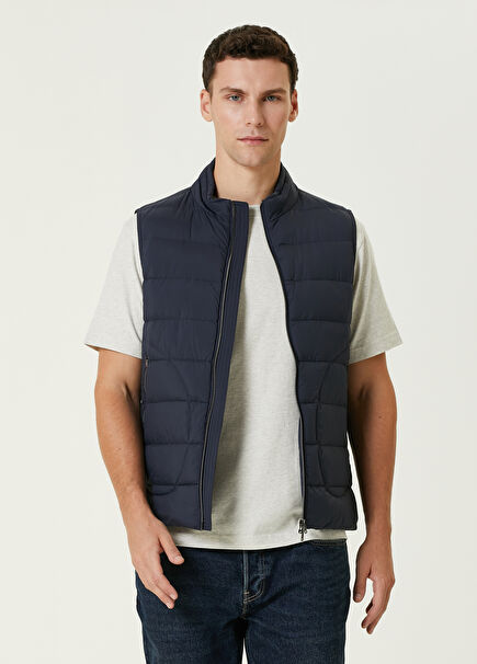 Dark Blue Quilted Vest