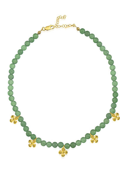 Bambi Semi-Precious Stone 24K Gold Plated Women's Necklace