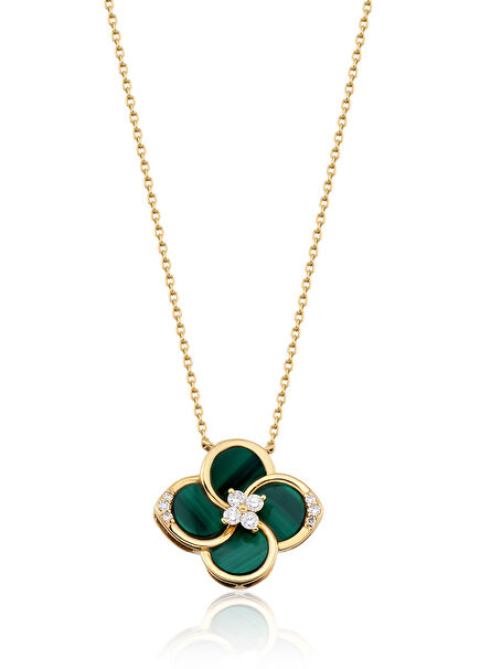 Blossom Malachite Women's Gold Necklace