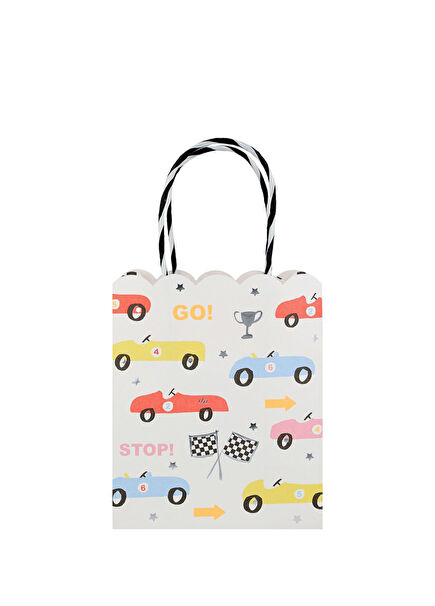 Yarış Arabaları Desenli 8'li Parti Çantası