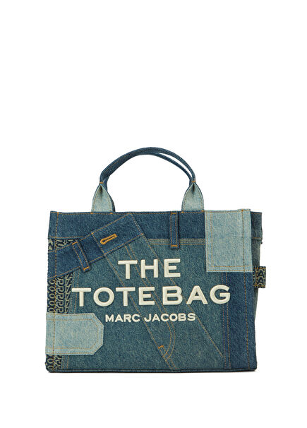 The Medium Koyu Mavi Kadın Denim Alışveriş Çantası