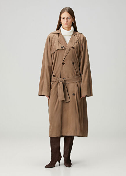 Kahverengi Süet Pardösü