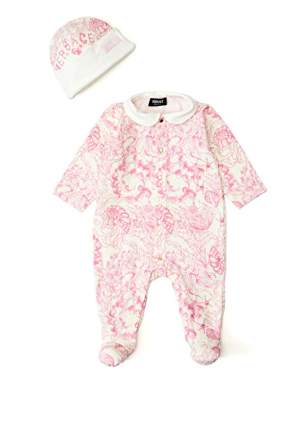 White Pink Patterned Baby Set Of 2