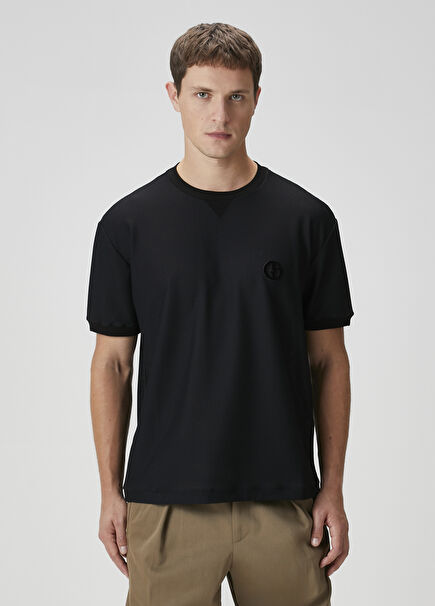 Siyah Logo Detaylı T-shirt