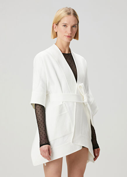 Beyaz Kimono Ceket